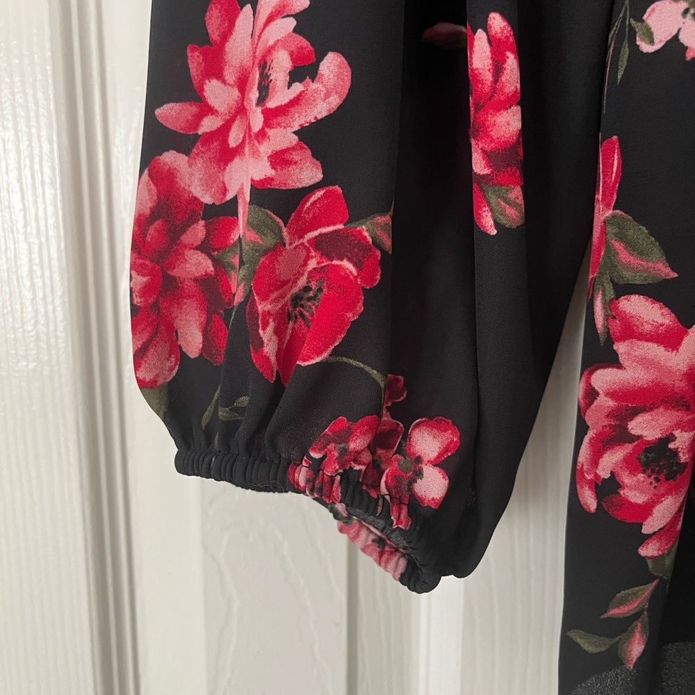Lane Bryant Pink and Red flower Blouse - Picture 6 of 8